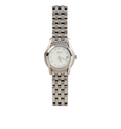 Gucci 5500L Diamond & Mother Of Pearl Watch, front view